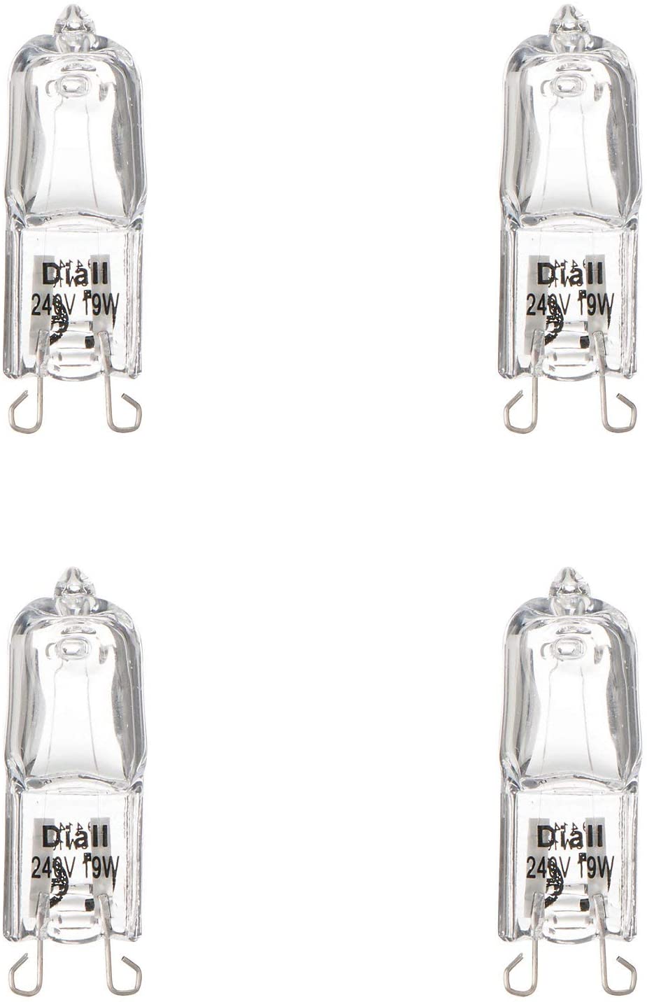 Diall Halogen Capsule Light Bulbs G9 219lm 230V 19W 4 Pack, White, 4 Count (Pack of 1)