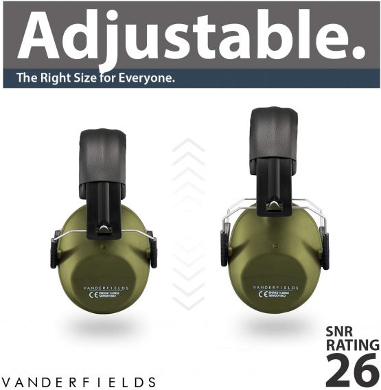Vanderfields Hearing Protection – Compact Safety Earmuffs for Men Women Adults (2 Pack - Black) - Image 4