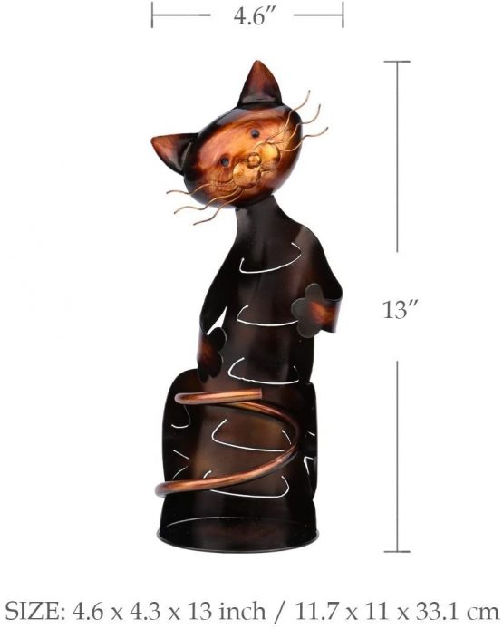 Tooarts Wine Holder Wine Rack Wine shelf Metal Sculpture Crafts Home decorations Interior Decorations Cat - Image 3