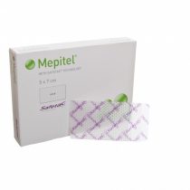 Mepitel ME290500 Soft Silicone Wound Contact Layer with Safetac Technology, 5 cm Width, 7 cm Length (Pack of 5)
