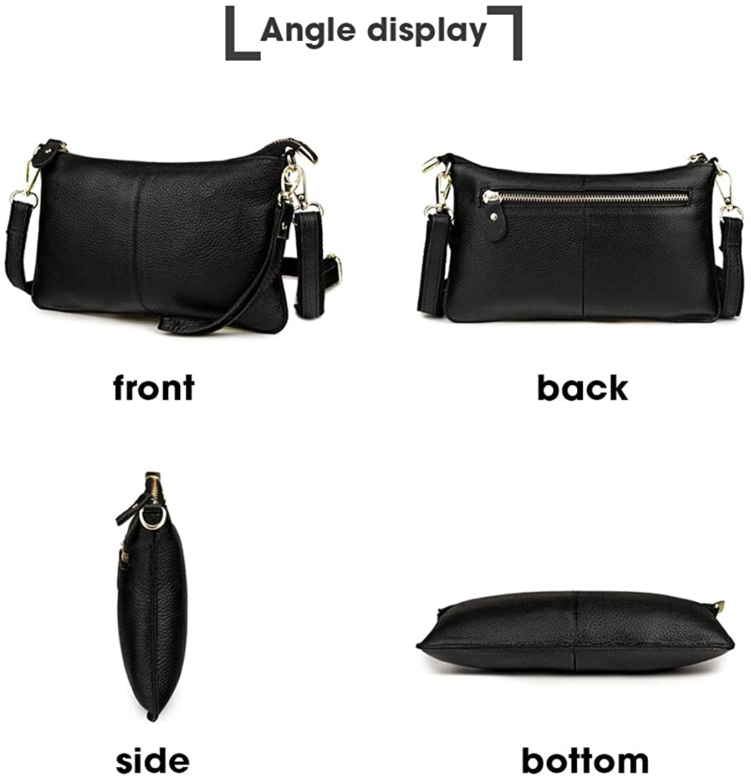 Artwell Genuine Leather Clutch Wallet For Women Wristlet Envelop Crossbody Purse Card Shoulder Bag (Khaki) - Image 3