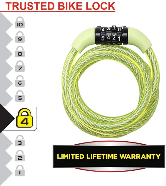 Master Lock Fixed Combination Steel Cable Lock 8143EURDPROCOL 1.2m x 8mm - Blue Green - Image 3