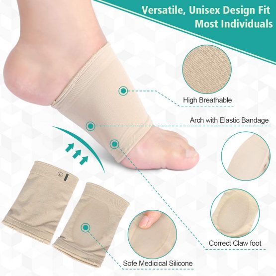 Gel Arch Support Shoes Insoles for Women High Heels,Orthotic Arch Cushion Pad for Flat Feet,Plantar Fasciitis,Arch Pain Relief for Sandals,Flip Flops,Boots (Complexion) - Image 3
