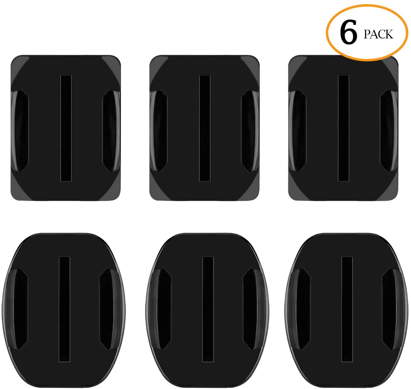 Sametop Helmet Adhesive Mounts Sticky Pads Flat Curved 3M Mount Compatible with GoPro Hero 13 12 11 10 9 8 7 6 5 Session DJI Action Cameras (6 Packs)