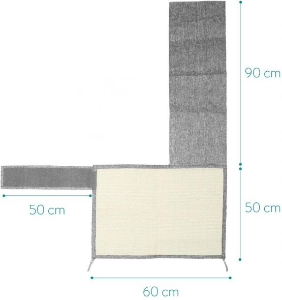 Navaris Cat Scratch Mat Sofa Shield - Natural Sisal Furniture Protector Scratching Pad for Cats - Scratch Carpet for Couch, Sofa, Chair - Left - Image 4