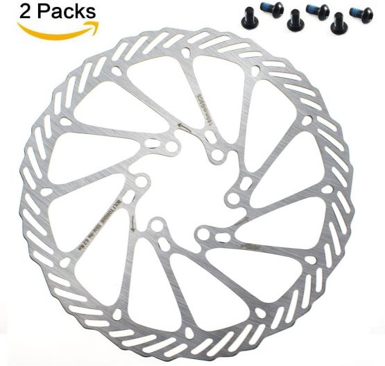 CYSKY 160mm 180mm Disc Brake Rotor 2 Packs Stainless Steel Bike Disc Brake Rotor 6 Bolts for Most Bicycle Road Bike Mountain Bike BMX MTB (Include 12 Screws) - Image 2