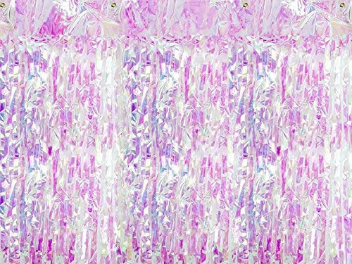 PartyDeco Door Curtain Tinsel Iridescent 90 x 250 cm, W 35.4" x L 98.4" (1 Panels)