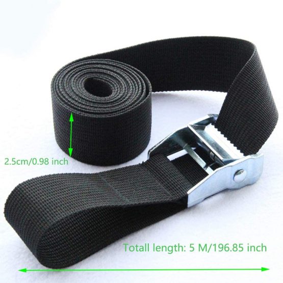 Lashing Strap SAIYU Adjustable Ratchet Tie Down Straps Heavy Duty Tension Belts Cargo Straps with Quick Release Cam for Trucks Bicycle Boat Car Luggage Strap (Red and Black, 4 Pack, 5M*25mm) - Image 2