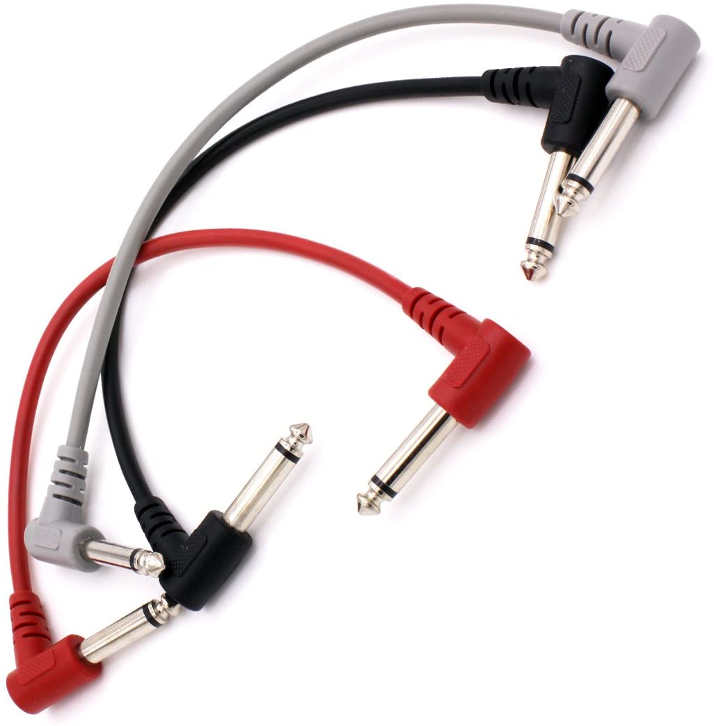 Leen4You Guitar Patch Cable Wire Effect Pedal Cable Cord Instrument Lead Cable Short Audio Connection Cable 6.35mm(1/4 inch) Colorful for Electric Guitar Bass Guitar Pack of 6 - Image 3