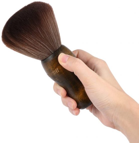Neck Duster Brush KUDOUSHI Hair Cutting Brush Barber Natural Fiber Wooden Handle Salon Hairbrush - Image 2