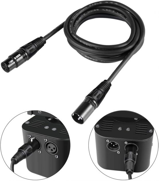 Neewer 8 Pack 6.5 feet/2 meters DMX Stage Light Cable Wires with 3 Pin Signal XLR Male to Female Connection for Moving Head Light Par Light Spotlight with XLR Input and Output - Image 2