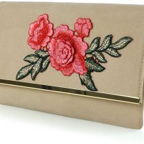 Womens Embroidered Clutch Bag Ladies Evening Prom Party Purse Floral Handbag UK