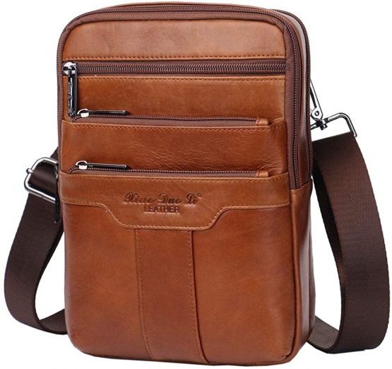 Xieben Vintage Leather Shoulder Messenger Bag for Men Travel Business Crossbody Pack Wallet Satchel Sling Chest Bags - Image 2