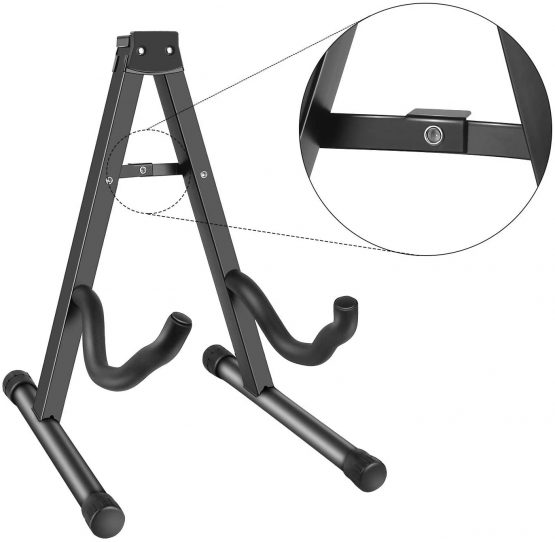 CAIHONG Guitar Stand Folding Universal A frame Stand for All Guitars Acoustic Classic Electric Bass Travel Guitar Stand - Black - Image 3