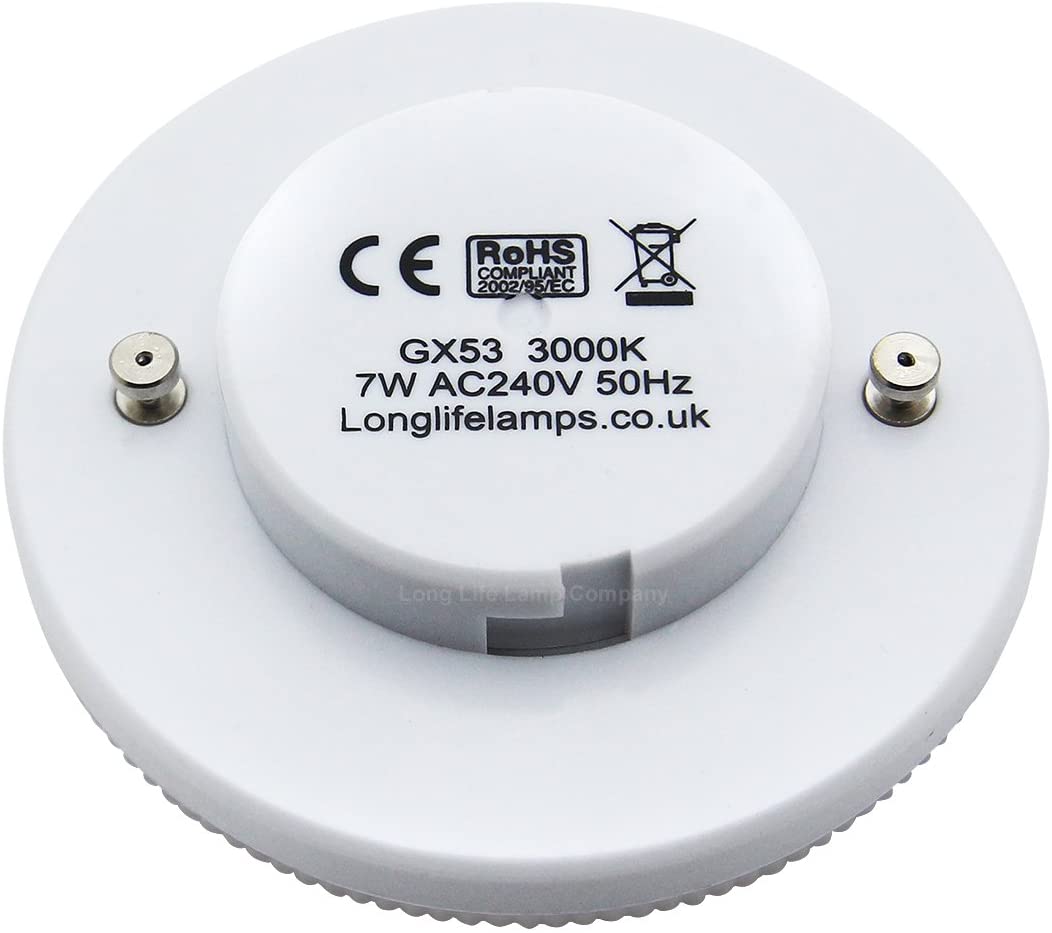 Long Life Lamp Company 7w LED GX53 Light Bulb Warm White Replacement for Round CFL, 3000k Warm White - Image 4