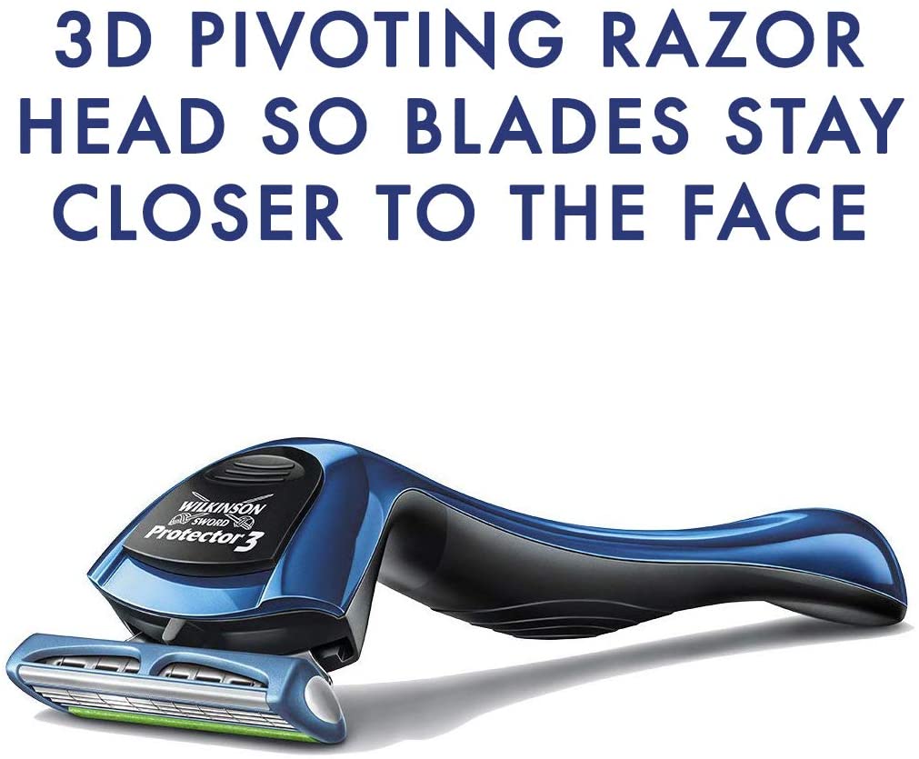 Wilkinson Sword Protector 3 Men's Razor Blade Refills x 8, Blue, 8 count (Pack of 1) - Image 4