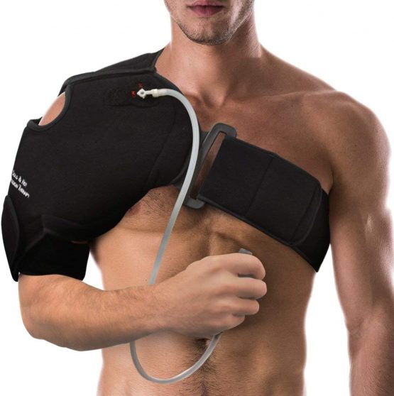 NatraCure Shoulder Brace for Shoulder Pain Relief - Hot or Cold and Compression - (for Physical Therapy, Rotator Cuff Injuries, Gym Injuries, Baseball and Pitching Injuries) - 6032