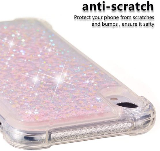 iPhone XR Shockproof Case Liquid, iPhone XR Silicone Case, 3D Bling Flowing Liquid Floating Sparkle Colorful Glitter Quicksand Waterfall TPU Protective Bumper Phone Case for Apple iPhone XR - Image 3