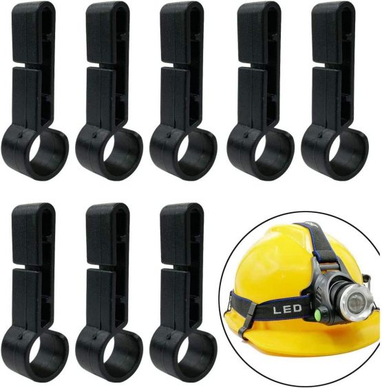 GuangTouL Headlamps Clips, 8 Pieces Helmet Headlamp Clips Hardhat Hooks for Various Headlamp and Hard Hat