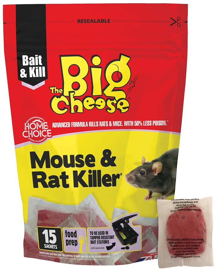 The Big Cheese STV223 Mouse & Rat Killer - 15 Pack, Red, 4.5x14.5x22 cm