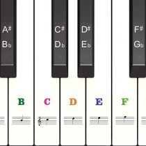 Piano Stickers for 54/61/76/88 Key Keyboards [Transparent and Removable] Full Set Stickers for White and Black Keys (Multi)