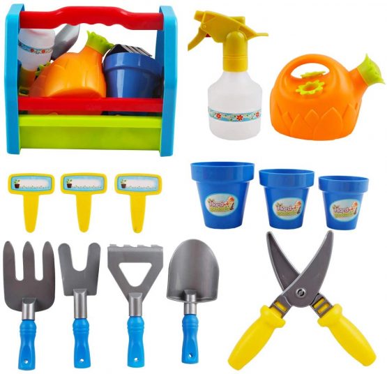 deAO 14 Piece Children’s Gardening Tools Kit Play Set – Outdoor Garden ...