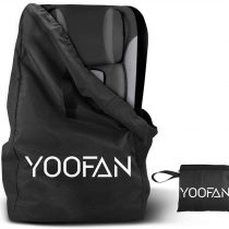 YOOFAN Gate Check Travel Bag with Backpack Shoulder Straps for Strollers, Car Seats, Pushchairs, Boosters, Infant Carriers and Wheelchairs, Water Resistant - Great for Airplane and Storage (Black)