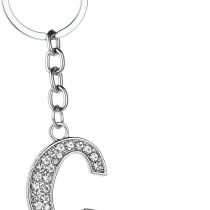 BESPMOSP A-Z Letter Keychain Keyring Crystal Shiny Family Best Friend Jewellery (C)