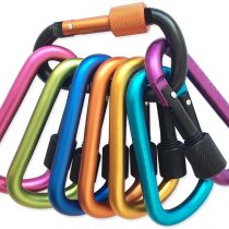 Locking Carabiner, 8-colors Premium Aluminum Alloy D-ring Carabiner Clips for Outdoor, Camping, Hiking, Traveling, Fishing, Backpack, (8 pcs)