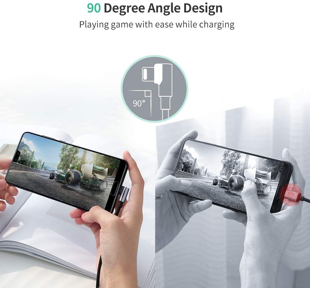 UGREEN USB A to USB C Cable 90 Degree 3A Right Angle USB C Charger Cable Fast Charging Compatible with iPhone 17/16/15 - Image 2