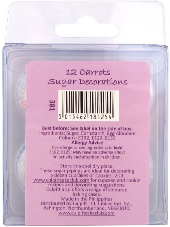 Culpitt 381 Carrot Sugar Pipings 12 Pack, 2.5 Centimetre, Orange - Image 2