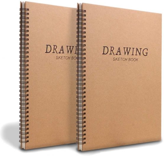 2 Pack A4 Sketchbook Spiral Bound Sketch Pad, White Drawing Artist ...