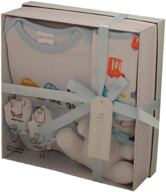 Newborn Baby 4 pcs Gift Set 0 - 3 Months. Available in Blue or Pink or Lemon or White (Blue set) - Image 3
