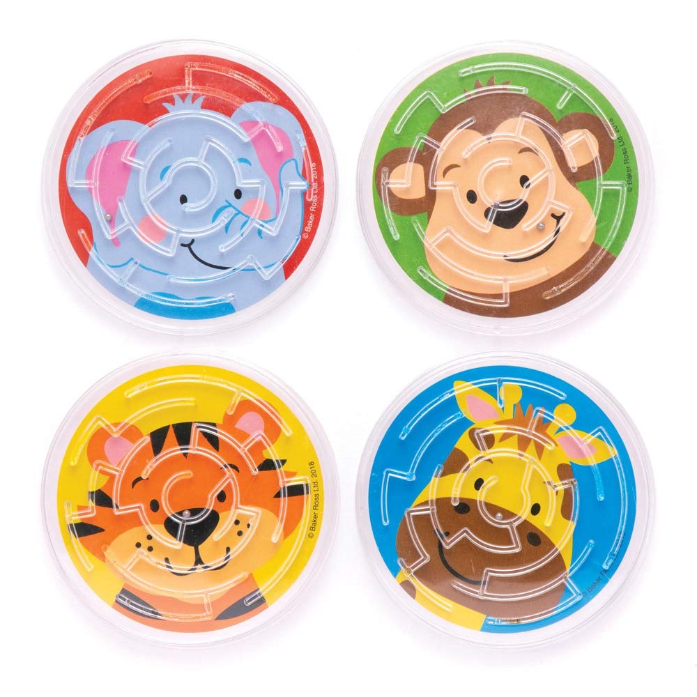 Baker Ross AW760 Jungle Chums Maze Games (Pack of 6) Maze and Ball Game Perfect for Kids Goodie Bags Halloween Party Favors - Image 2