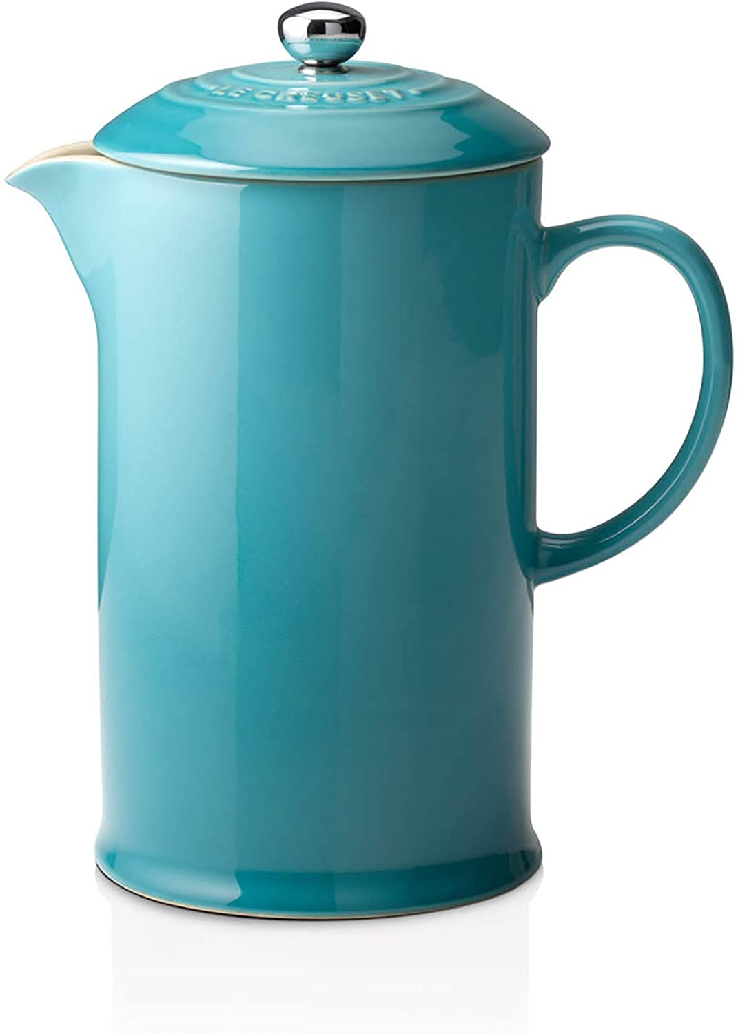 Le Creuset Stoneware Cafetière French Press with Stainless Steel Plunger, 1 Litre, Serves 3-4 Cups, Teal, 91028200490000