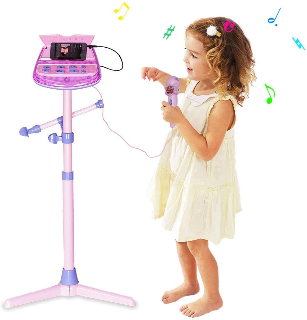 Kids Karaoke Microphone Musical Toys – Wishtime ZM16038 Kids Pink ...