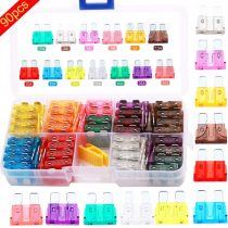 RUNCCI-YUN 90Pcs Standard Blade Fuse Set,Car Truck Blade Fuses Set(1A 2A 3A 4A 5A 7.5A 10A 15A 20A 25A 30A 35A 40A)