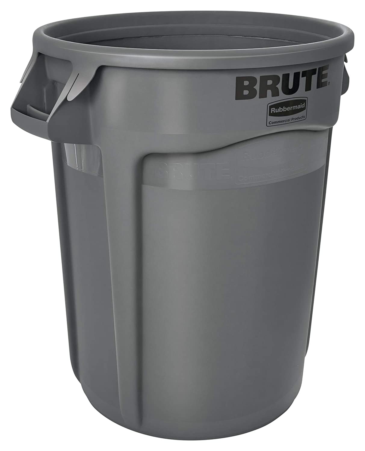 Rubbermaid Commercial Products BRUTE Round Rubbish Bin 121 L Grey, Heavy-Duty Bin with Venting Channels for Home Garage
