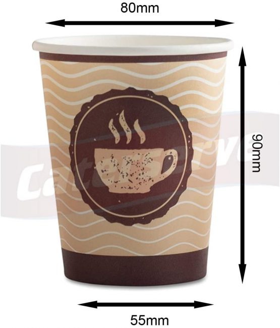 Disposable Paper Hot Coffee Tea Drinking Cups 8oz - 228ml (100 Pack) - Image 3