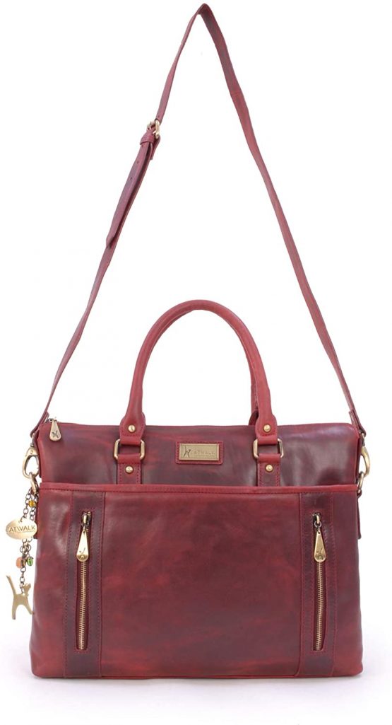 Catwalk Collection Handbags - Ladies Leather Briefcase Cross Body Bag - Women's Organiser Work Bag - Tablet/Laptop Bag - ADELE - Image 3