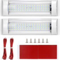 Interior Lights,SUPAREE LED RV Ceiling Light Roof Lights 12V-80V 72LED Interior Lighting for RV/Camper/Trailer/Motorhome/Van/Boat with ON/OFF Switch White (Pack of 2)+ (2Extend Cord)