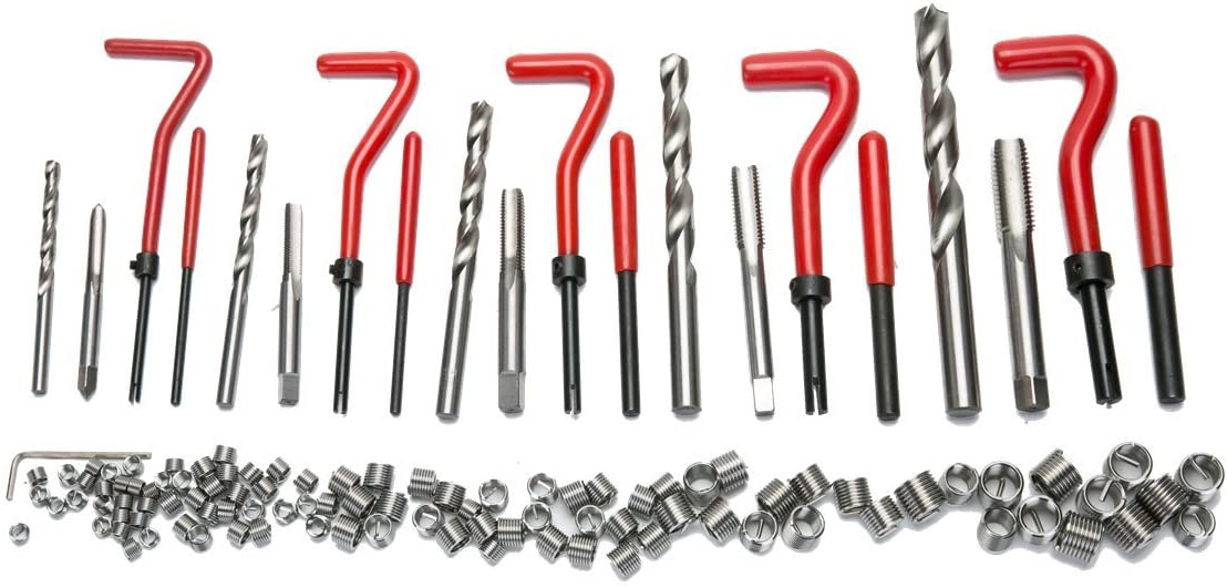 FreeTec 131 Piece Helicoil Type Thread Repair Kit M5 M6 M8 M10 M12 Thread Repair Kit, Red - Image 3