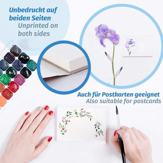TRITART Watercolour Paper A6 300gsm- Professional Acid Free Watercolour Pad With 55 Sheets- Perfectly White water colour paper used for Oil, Pastels Painting & Sketching - Image 3