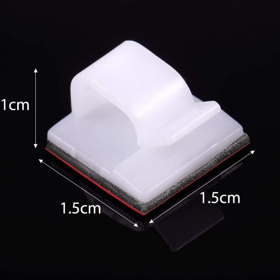 100 Pieces Mini Outdoor Cable Clips with Adhesive Tapes Light Clips