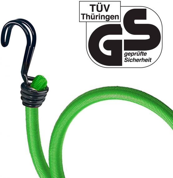 Master Lock 3021EURDAT Bungees with Reverse Hooks, Green, 80 cm Bungees, Pack of 2 - Image 2