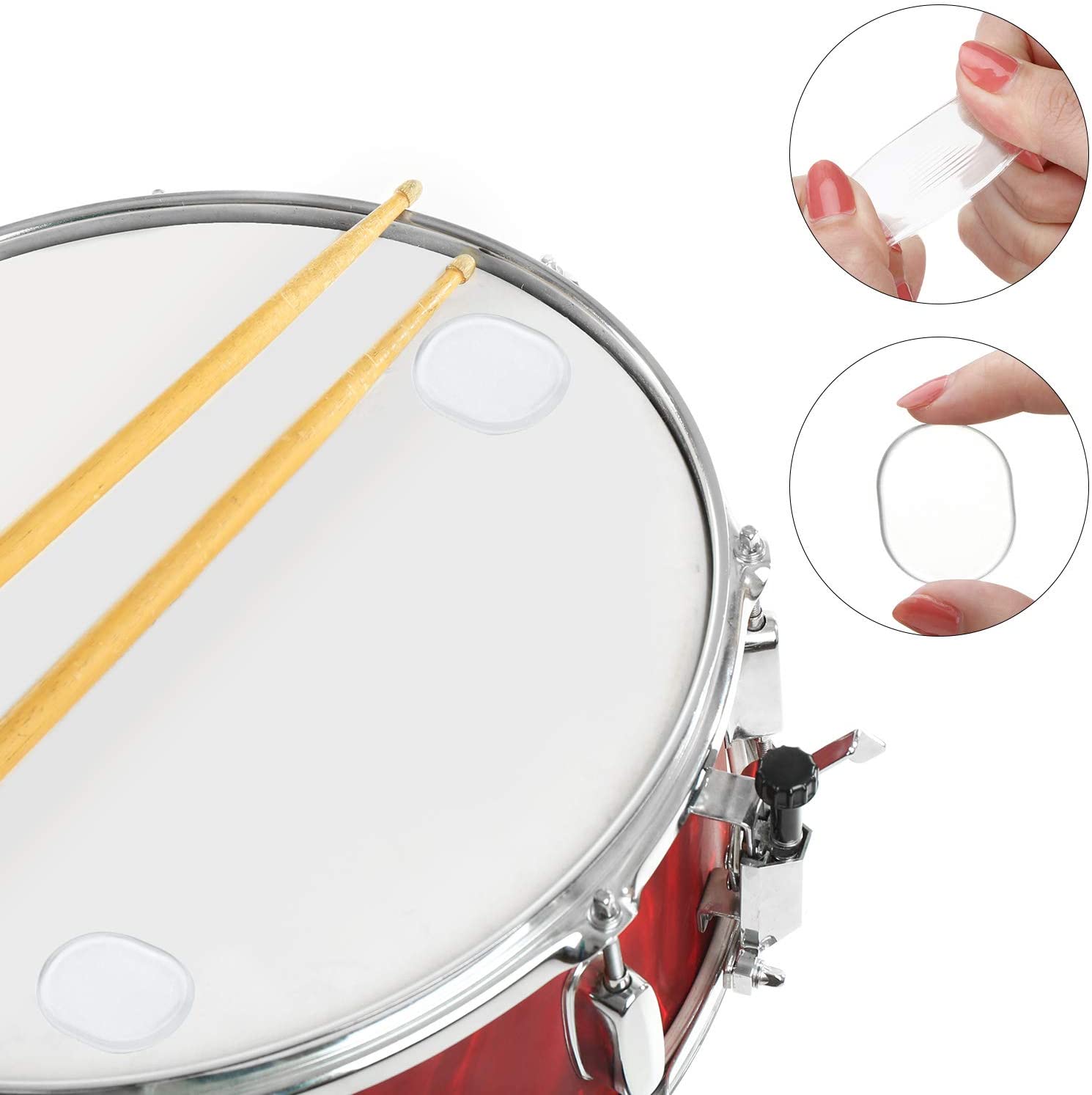 Drum Dampeners Gel Pads Silicone Drum Silencers Dampening Gel Pads Non-toxic Soft Drum Dampeners for Drums Tone Control (30 Pieces - Image 4