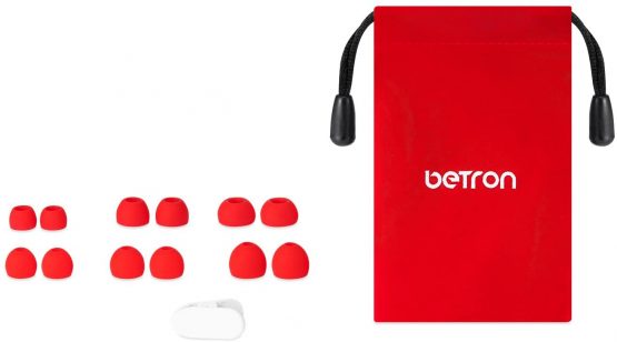 Betron B750s Earphones, Wired In-Ear Headphones Earphones with Microphone, Noise Isolating, Tangle-Free Cable, Enhanced Bass, Red - Image 4
