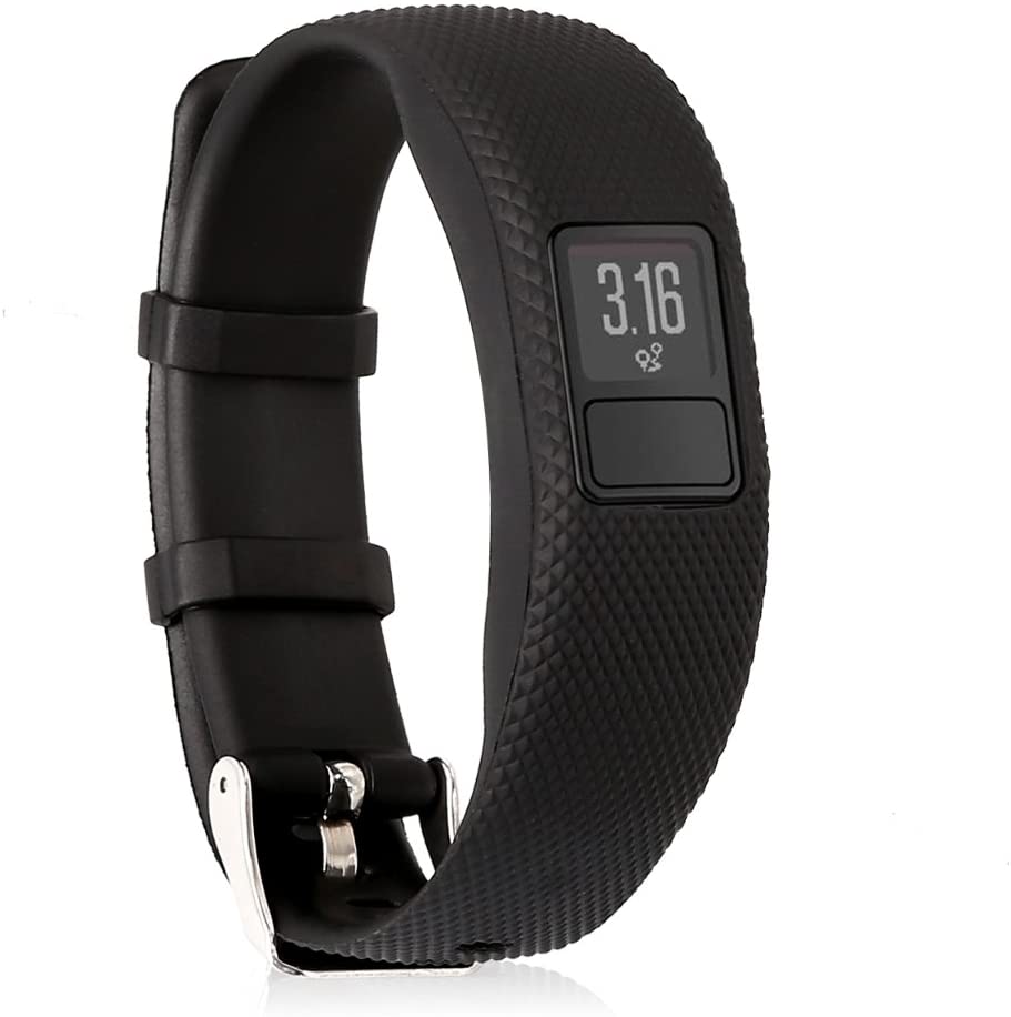 kwmobile 2x Straps for Garmin Vivofit 4 Watch Strap - Silicone Replacement Watch Strap Set - Replacement Bands Black/Dark Blue - Image 2