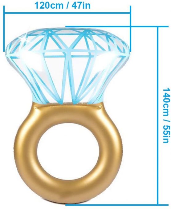 WLZP Inflatable Pool Float, Pool Party Diamond Swim Ring with Double Rapid Valves, Photograph Props Travel Outdoor Beach Pool Raft for Adults 120 X 140 cm - Image 2