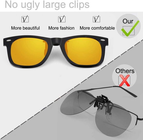 TERAISE Polarized Clip-On Night Vision Glasses with Flip Up Function-Suitable for Driving Fishing Outdoor Sport - Image 3